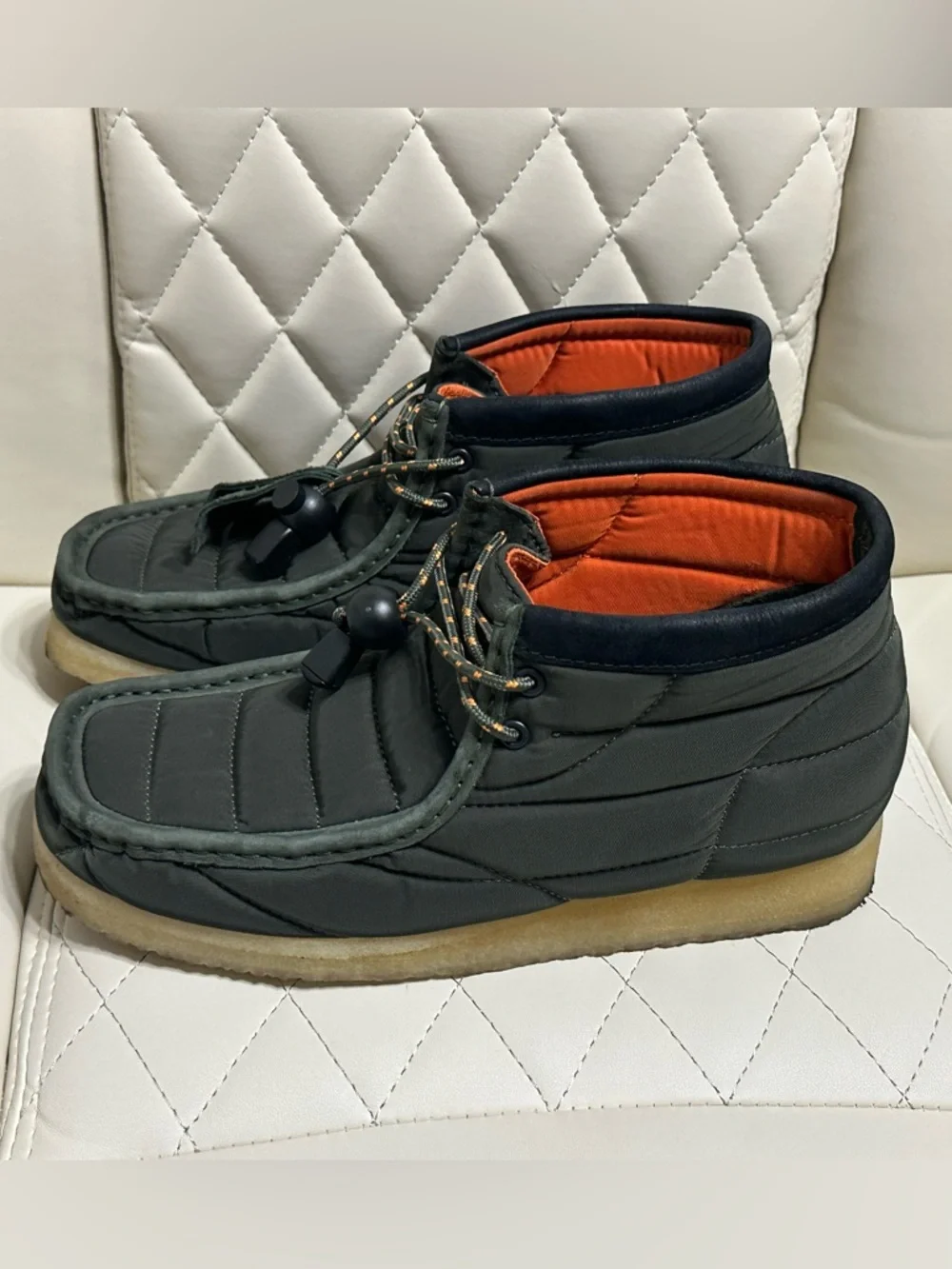 Clarks Originals Wallabee Boot Khaki Quilted Green limited edition size 8 men’s